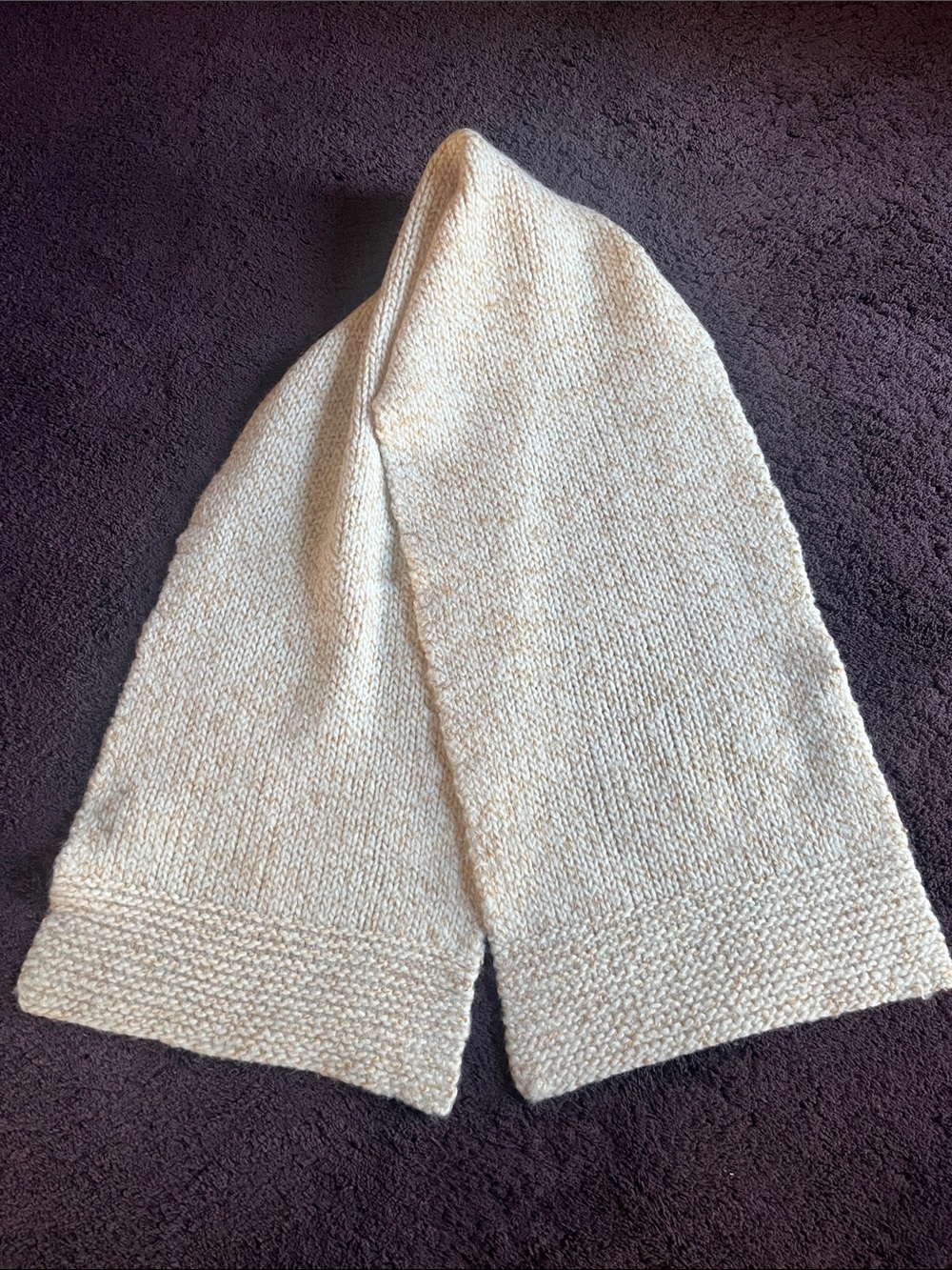 Wool blend scarf by Colour Cream Tan 63"X 12" Chunky